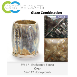 Enchanted Forest SW-171 over Honeycomb SW-117 Stoneware Combination